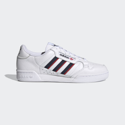 adidas Continental 80 Stripes Shoes White / Collegiate Navy / Vivid Red 9 - Men Lifestyle Trainers