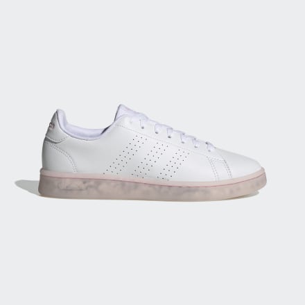adidas Advantage Eco Shoes White / Pink 8 - Women Tennis Trainers
