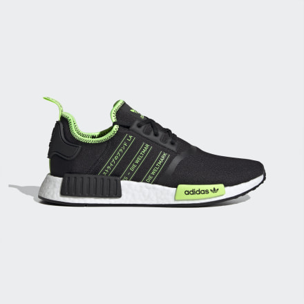 Adidas NMD_R1 Shoes Black / Signal Green 9 - Men Lifestyle Trainers