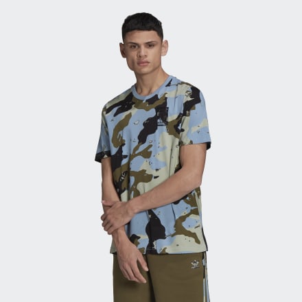 adidas Graphics Camo Allover Print Tee Ambient Sky M - Men Lifestyle T Shirts,Shirts