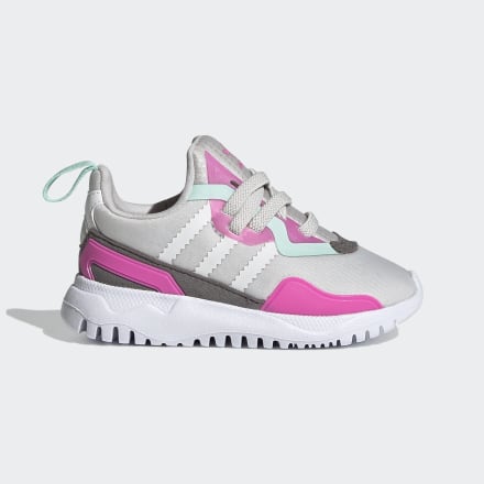 adidas Originals Flex Shoes Grey / White / Screaming Pink 8K - Kids Lifestyle Trainers