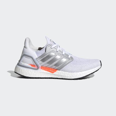 adidas Ultraboost 20 Shoes White / Silver Metallic / Fresh Candy 7 - Women Running Trainers