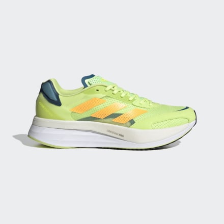 Adidas Adizero Boston 10 Shoes M Pulse Lime / Flash Orange / Teal 7 - Men Running Trainers