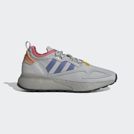adidas ZX 2K Boost Shoes Grey / Crew Blue / Hazy Rose 9.5 - Women Lifestyle Trainers