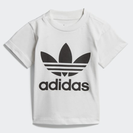 adidas Trefoil Tee White / Black 0-3M - Kids Lifestyle Shirts