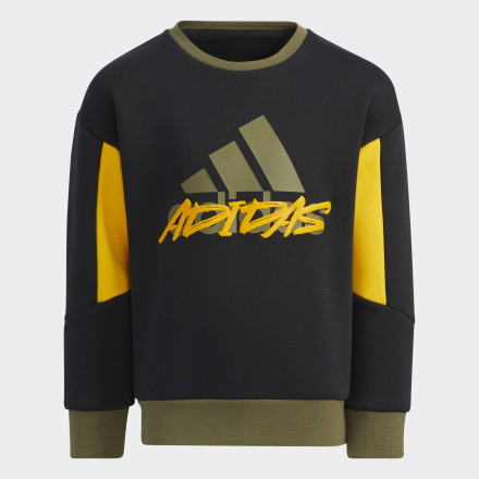 adidas Fleece Crewneck Sweatshirt Black 4-5Y - Kids Training Shirts,Sweatshirts