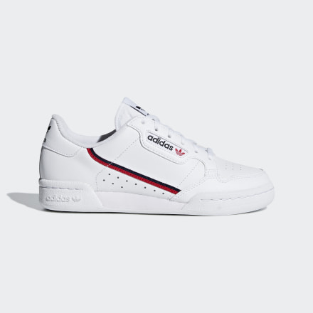 adidas Continental 80 Shoes White / Scarlet / Collegiate Navy 5 - Kids Lifestyle Trainers