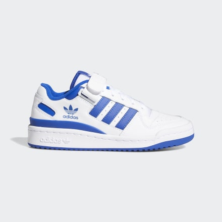 Adidas Forum Low Shoes White / Royal Blue / White 4 - Kids Basketball Trainers
