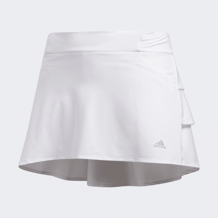 adidas Ruffled Skort White 11-12 - Kids Golf Skirts