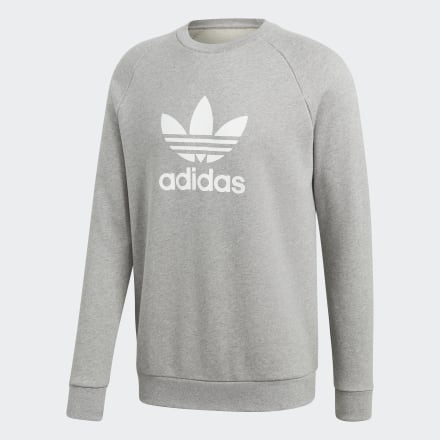 

Blusa Warm-up Crew Trefoil Homem  adidas, Cinza