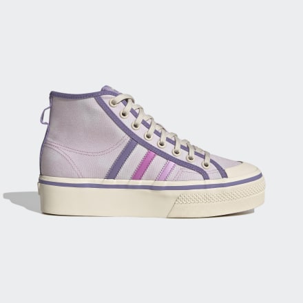 adidas Nizza Platform Mid Shoes Almost Pink / Pulse Lilac / Wonder White 8 - Women Lifestyle Trainers
