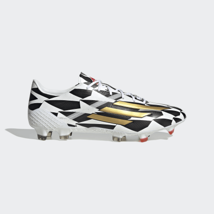 Adidas F50 Adizero IV Firm Ground Boots White / Gold Metallic / Scarlet 12 - Unisex Football Football Boots