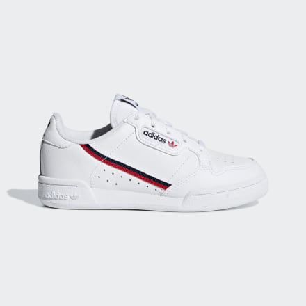 Adidas Continental 80 Shoes White / Scarlet / Collegiate Navy 11K - Kids Lifestyle Trainers