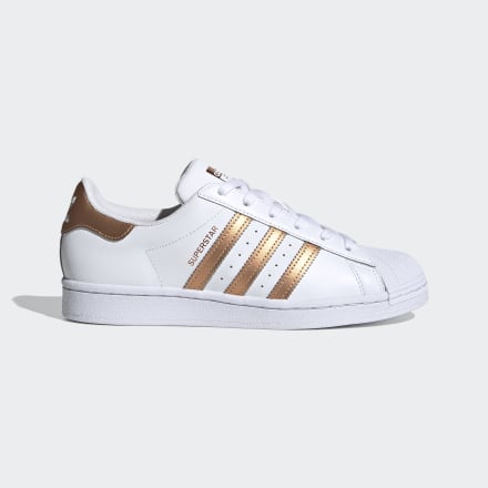 adidas Superstar Shoes White / Copper Metallic / Black 6 - Women Lifestyle Trainers