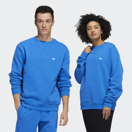 Adidas Heavyweight Shmoofoil Crewneck Sweater (Gender Neutral) Blue Bird / White XS - Unisex Skateboarding Sweatshirts