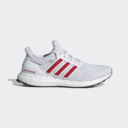 Adidas Ultraboost 4.0 DNA Shoes White / Scarlet / Black 11.5 - Men Running Trainers