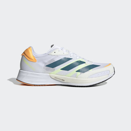 Adidas Adizero Adios 6 Shoes White / Teal / Flash Orange 7 - Men Running Trainers