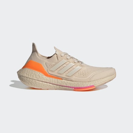 adidas Ultraboost 21 Shoes Halo Ivory / Halo Ivory / Ultra Pop 5 - Women Running Trainers