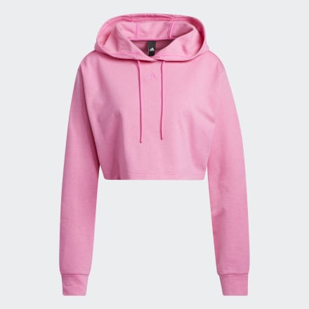 Adidas W 3BAR TEXT PU Screaming Pink M - Women Lifestyle Sweatshirts