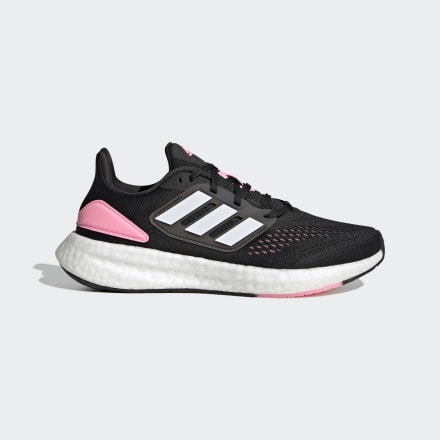 Adidas Pureboost 22 Shoes Black / White / Beam Pink 5 - Women Running Trainers