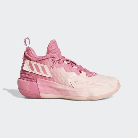adidas Dame 7 EXTPLY Shoes Rose Tone / Icey Pink / White 5 - Kids Basketball Sport Shoes,Trainers
