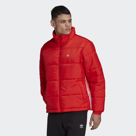adidas Padded Stand-Up Collar Puffer Jacket Red M - Men Lifestyle Jackets