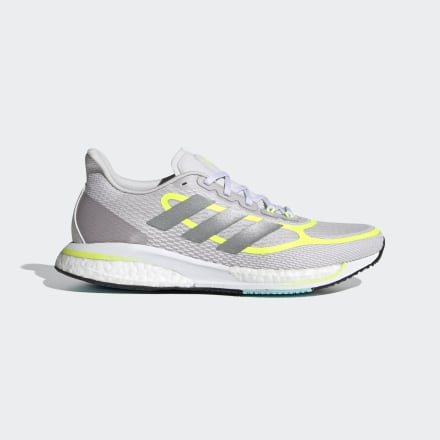 adidas Supernova+ Shoes DAsh Grey / Solar Yellow / White 6.5 - Women Running Trainers
