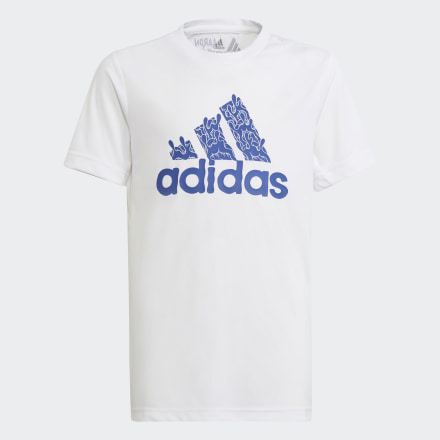 adidas Aaron Kai Tee White / Royal Blue 910Y - Kids Training Shirts
