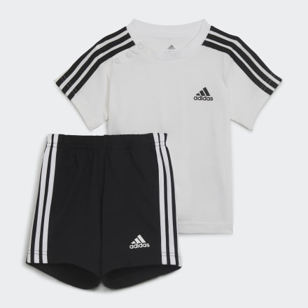 Adidas Essentials Sport Set White / Black 6-9M - Kids Lifestyle Tracksuits