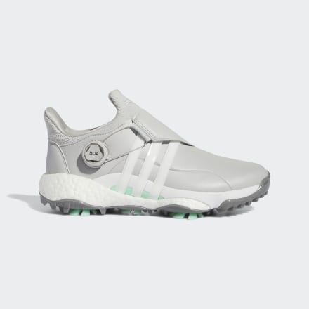Adidas Women's Tour360 22 Recycled Polyester BOA Golf Shoes Grey / White / Pulse Mint 6 - Women Golf Trainers