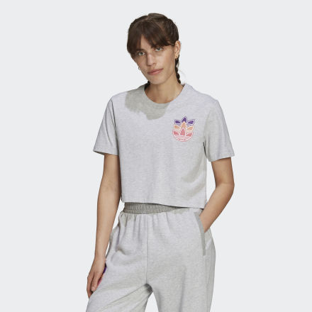adidas Logo Play Tee Light Grey 10 - Women Lifestyle T Shirts,Shirts