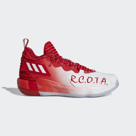 Adidas Dame 7 EXTPLY: Opponent Advisory Shoes White / Scarlet / Black 8.5 - Unisex Basketball Sport Shoes,Trainers