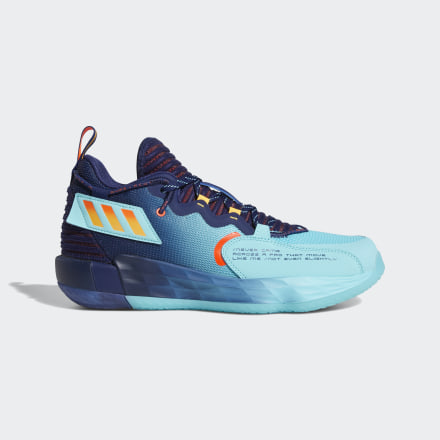 Adidas Dame 7 EXTPLY: DAME TIME Shoes Dark Blue / Pulse Aqua / Solar Red 9 - Unisex Basketball Sport Shoes,Trainers
