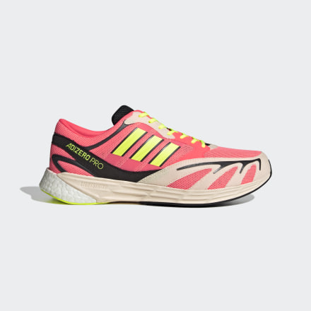Adidas Adizero Pro V1 DNA Shoes Acid Red / Solar Yellow / Turbo 7 - Men Running Trainers