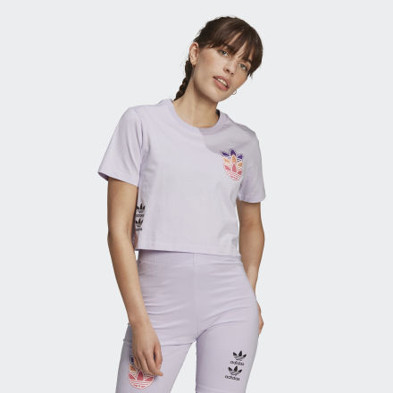 Adidas Logo Play Tee Purple Tint 14 - Women Lifestyle T Shirts,Shirts