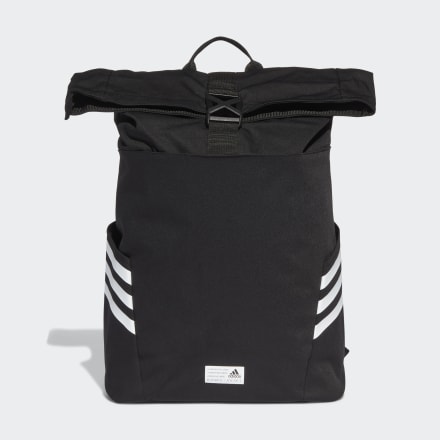 adidas Classic Roll-Top Backpack Black / White NS - Unisex Lifestyle Bags