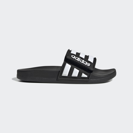 adidas Adilette Comfort Adjustable Slides Black / White / Black 2 - Kids Swimming Sandals & Thongs,Sport Shoes