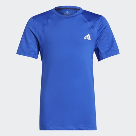 adidas XFG AEROREADY Slim Sport Tee Blue / White 11-12 - Kids Training Shirts
