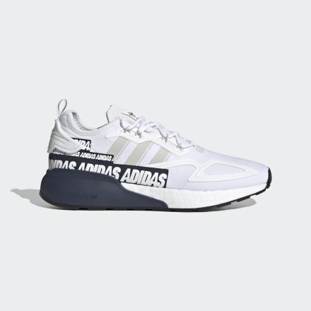 adidas ZX 2K Boost Shoes White / Grey / Collegiate Navy 9 - Unisex Lifestyle Trainers