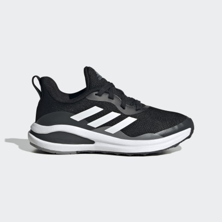 adidas FortaRun Sport Running Lace Shoes Black / White / Grey 11K - Kids Running Trainers