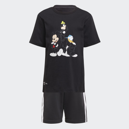 adidas Disney Mickey and Friends Shorts and Tee Set Black 5-6Y - Kids Lifestyle Tracksuits