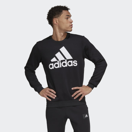 adidas Essentials Big Logo Sweatshirt Black / White S - Men Lifestyle Shirts,Sweatshirts