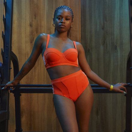 adidas Corset Bikini Top Solar Orange XS - Women Lifestyle Swimwear