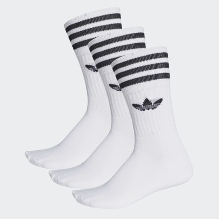 

Meia Solid Crew - 3 Pares Unisex  adidas, Preto