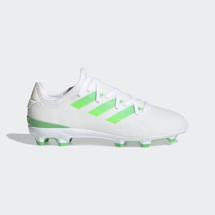 Adidas Gamemode Knit Firm Ground Boots White / Semi Screaming Green / Core White 3 - Kids Football Football Boots,Sport Shoes