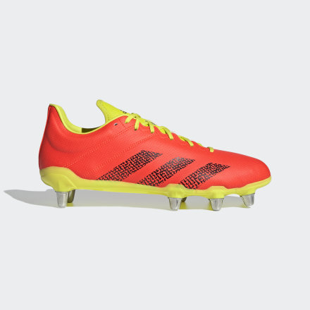 adidas Kakari Soft Ground Boots Solar Red / Acid Yellow / Black 7 - Unisex Rugby Sport Shoes