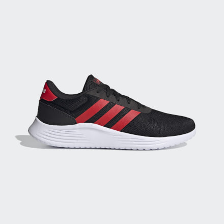 adidas Lite Racer 2.0 Shoes Black / Vivid Red / White 10.5 - Men Running,Lifestyle Sport Shoes,Trainers