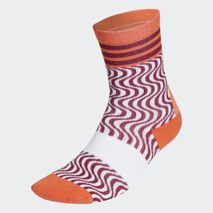 Adidas adidas by Stella McCartney Crew Socks White / Collegiate Burgundy / Semi Impact Orange XS - Women Training Socks & Leg Warmers