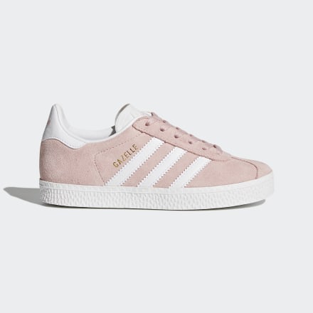 Adidas Gazelle Shoes Icey Pink / White / Gold Metallic 2 - Kids Lifestyle Trainers