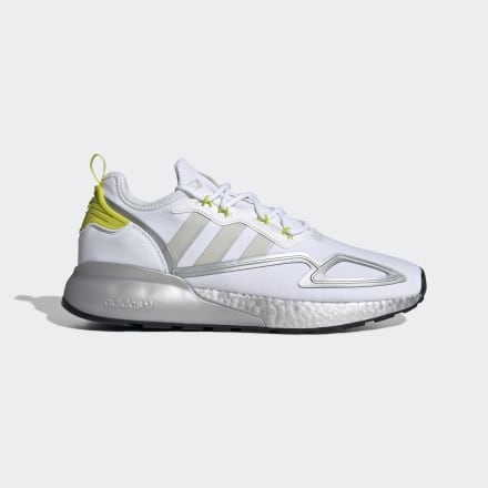 adidas ZX 2K Boost Shoes White / Grey / Acid Yellow 9 - Unisex Lifestyle Trainers